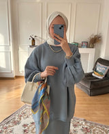 Lorey Triko Etekli Takım-Bebe Mavisi