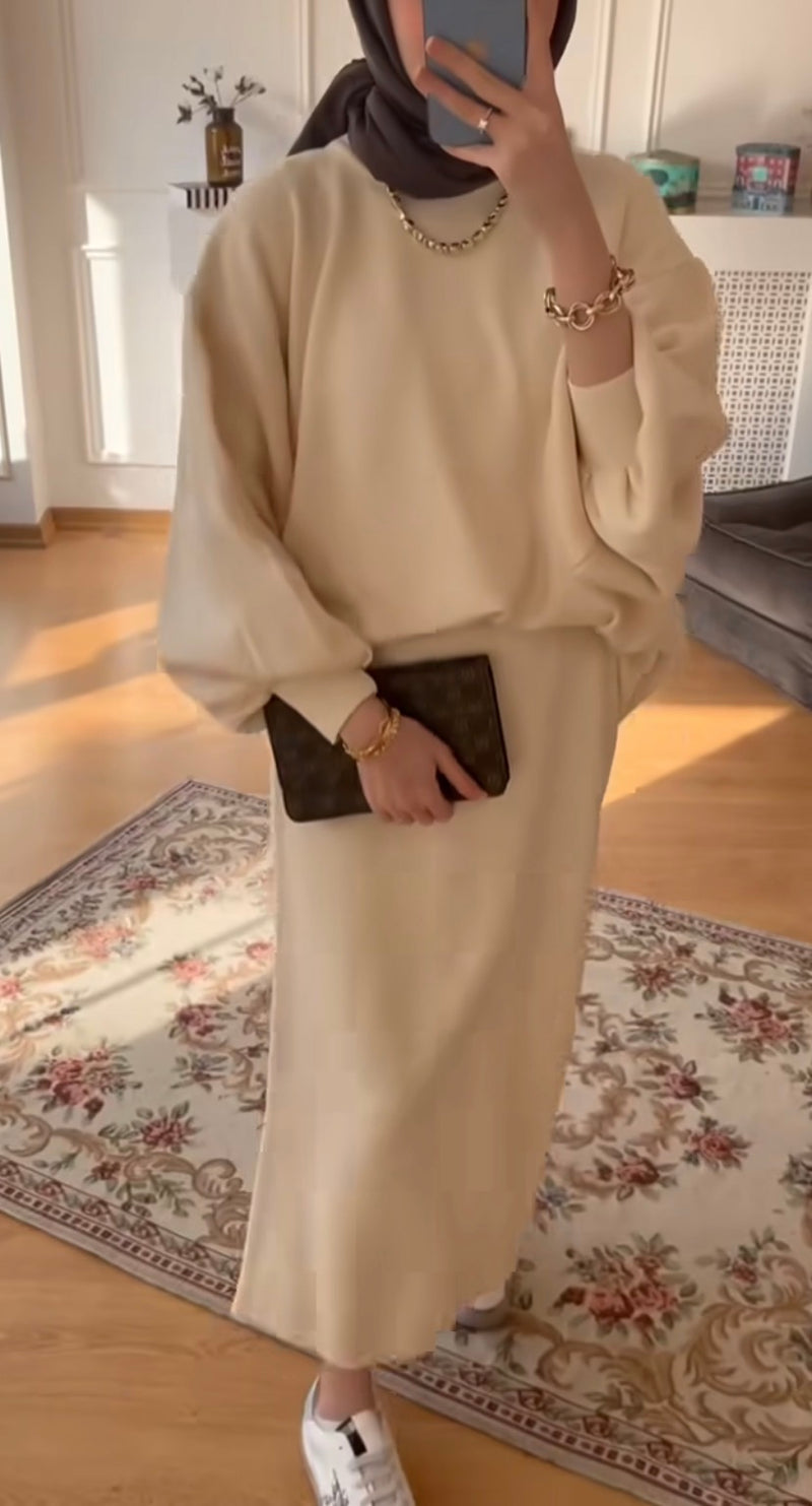 Lorey Triko Etekli Takım - Bej