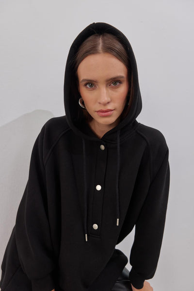 Yakası Çıtçıtlı Sweat