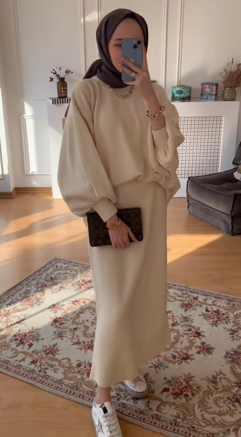 Lorey Triko Etekli Takım - Bej