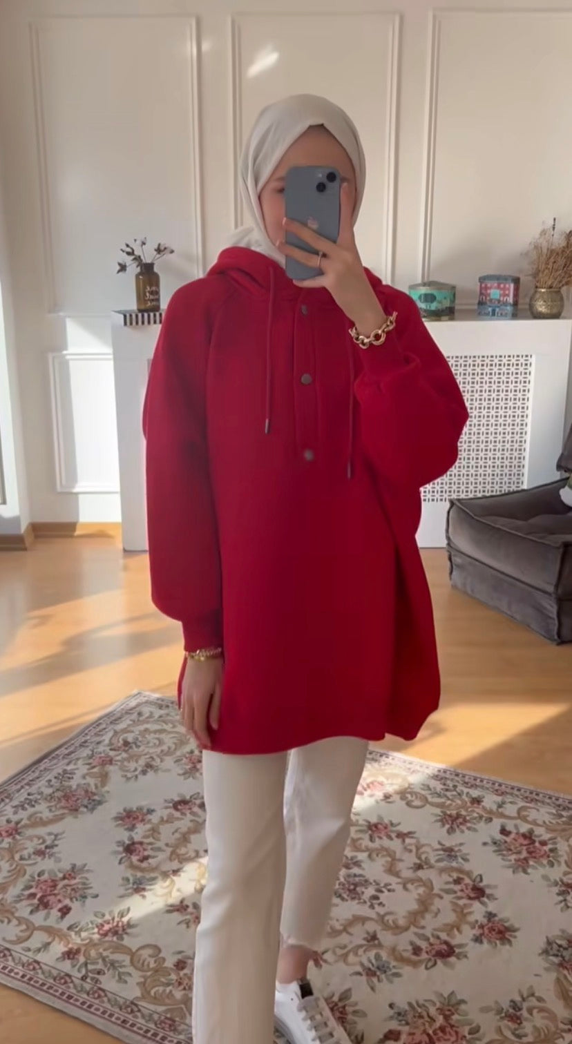 Yakası Çıtçıtlı Sweat