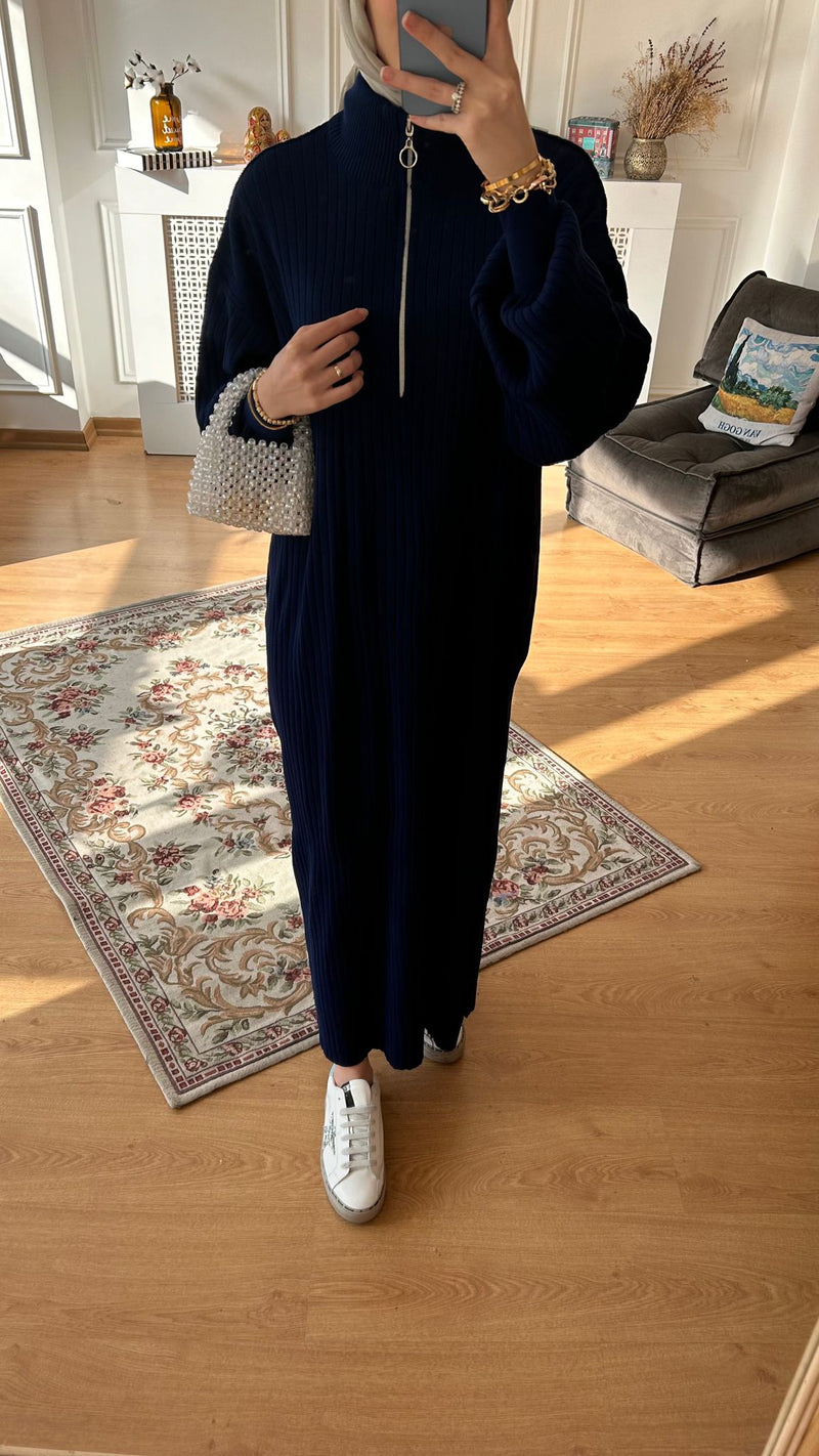 Luna Triko Elbise-Siyah