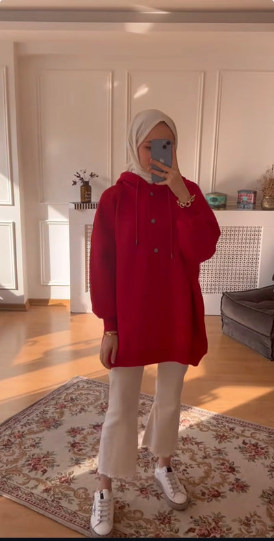 Yakası Çıtçıtlı Sweat