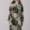 Yaprak Desenli Trench Coat
