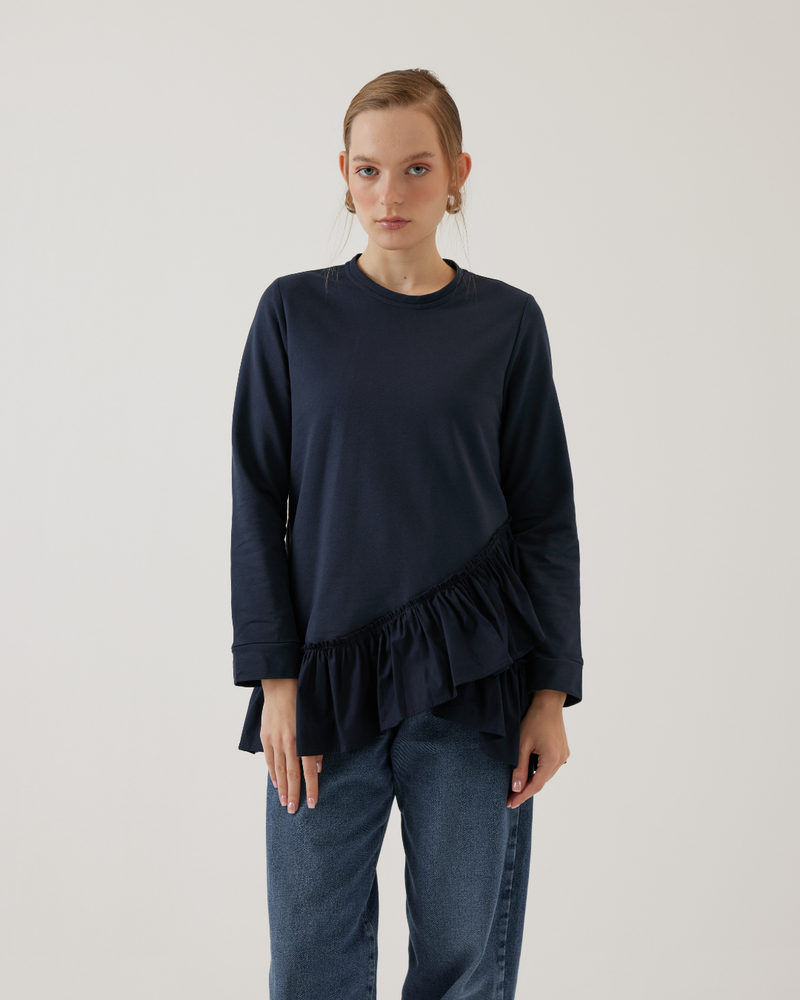 İki İplik Fırfırlı Sweat