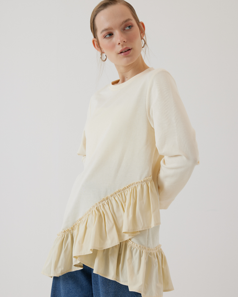 İki İplik Fırfırlı Sweat