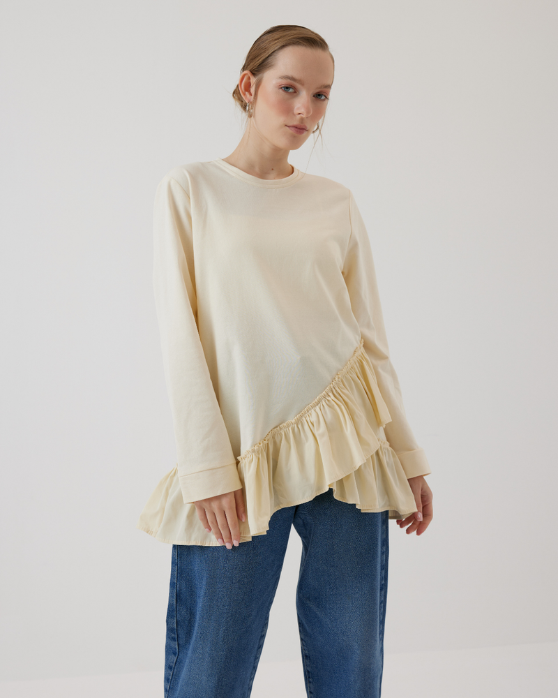 İki İplik Fırfırlı Sweat