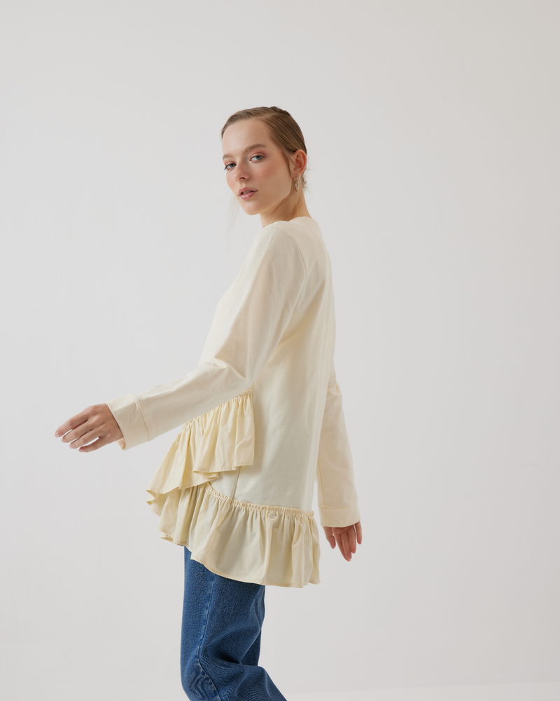 İki İplik Fırfırlı Sweat