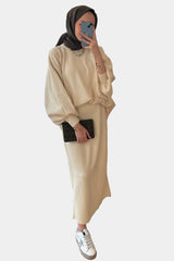 Lorey Triko Etekli Takım - Bej