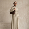 Keten Gömlek Elbise - Natural