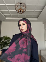 Azalea Soft Şal-Fuşya/Siyah