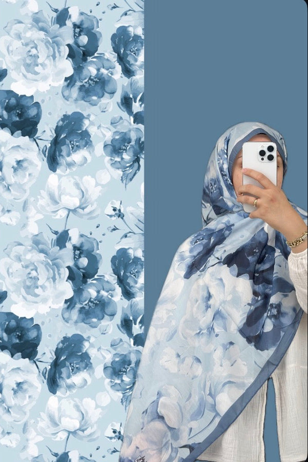 Rose Şal-Mavi