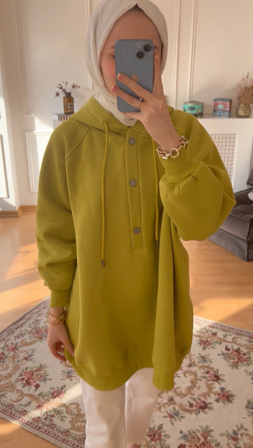 Yakası Çıtçıtlı Sweat