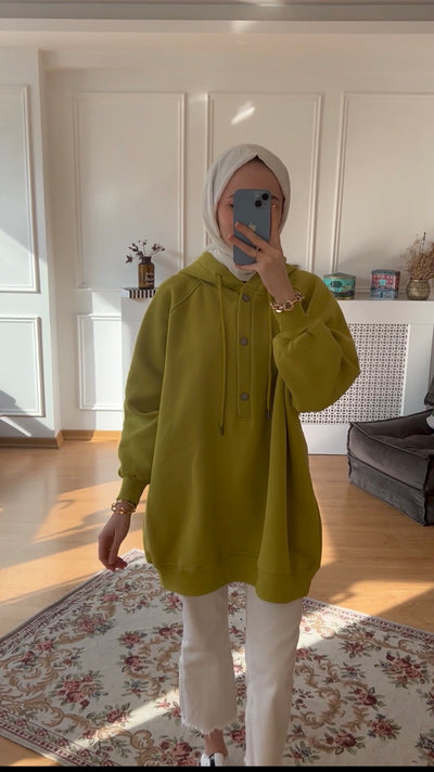 Yakası Çıtçıtlı Sweat