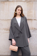 Krep Blazer Takım - Gri