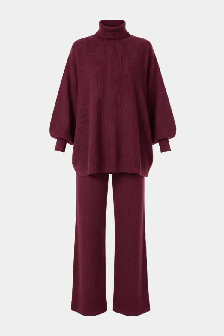 Balon Kol Triko Takım-Bordo