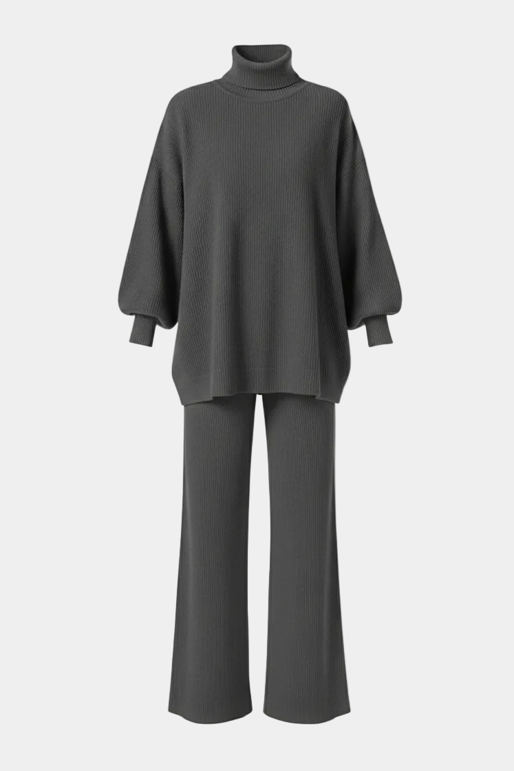 Balon Kol Triko Takım-Füme