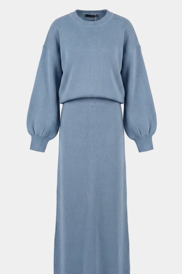 Lorey Triko Etekli Takım-Bebe Mavisi