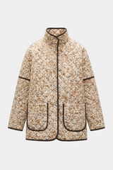 Kapitone Çiçekli Mont