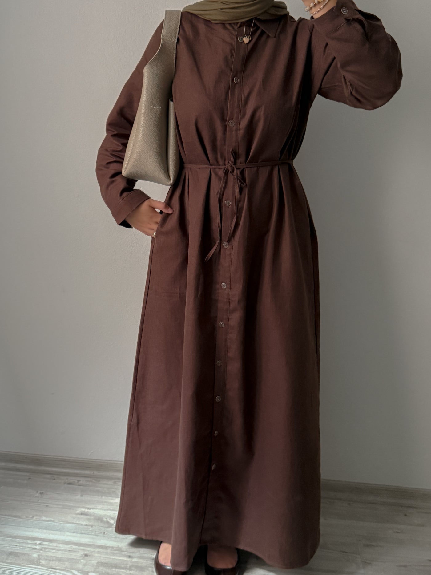 Riqastyle Keten Gömlek Elbise