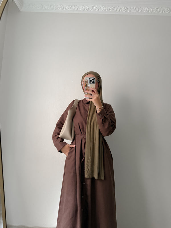 Riqastyle Keten Gömlek Elbise