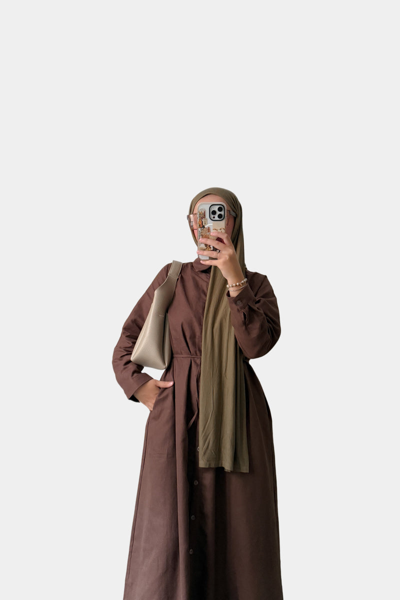 Riqastyle Keten Gömlek Elbise