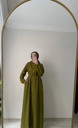 Riqastyle Keten Gömlek Elbise