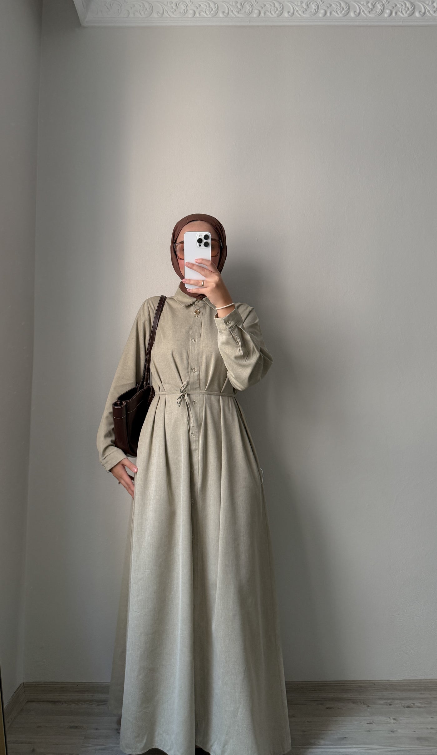 Riqastyle Keten Gömlek Elbise