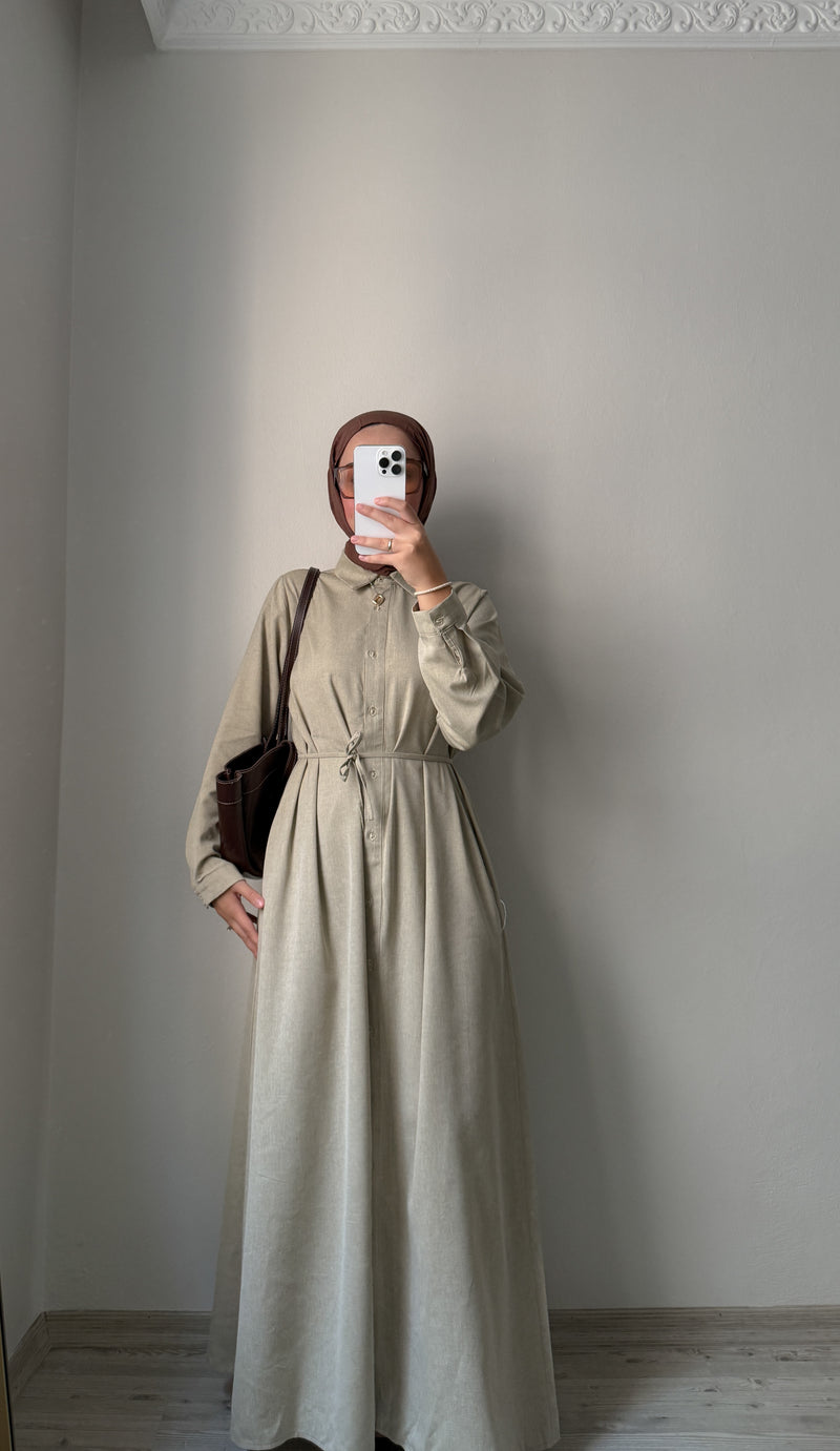 Riqastyle Keten Gömlek Elbise